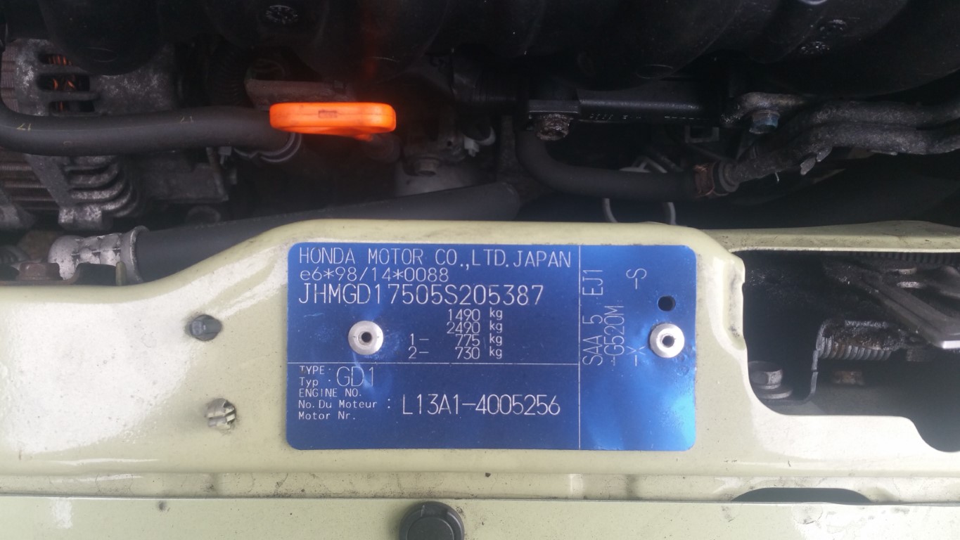 REF 33 HONDA JAZZ 2004 1.3 PETROL L13A1 YELLOW